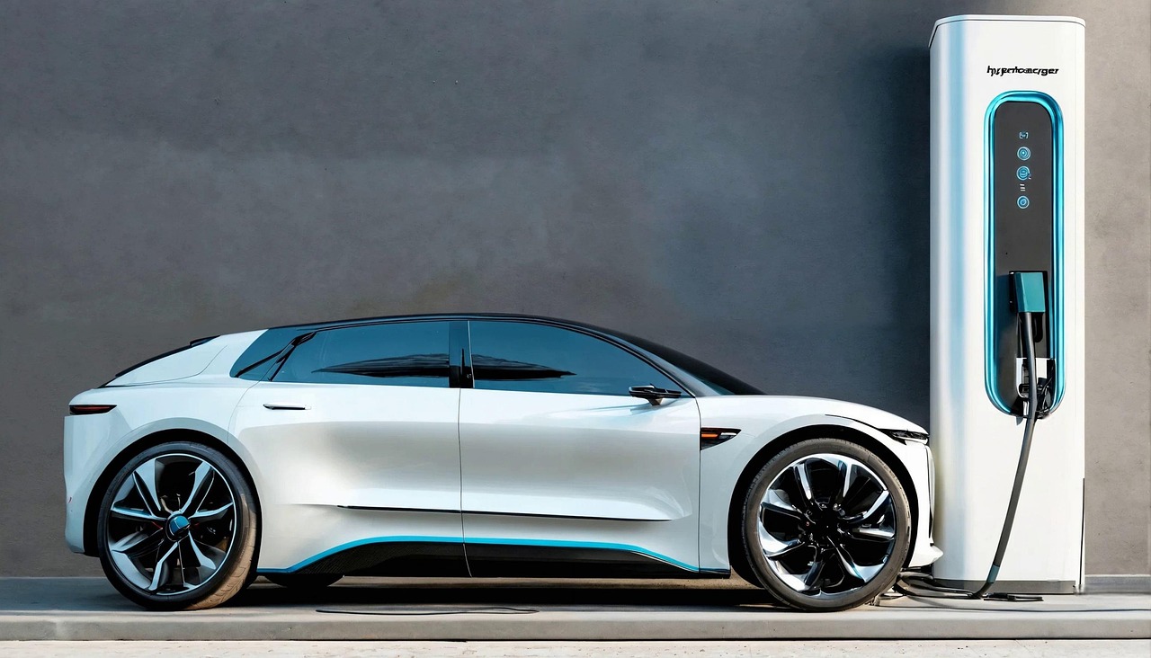 ai generated, e car, electric car, electric mobility, e mobility, automobile, e-mobile, dare, futuristic, vehicle, loading column, hypercharger, electricity, charge